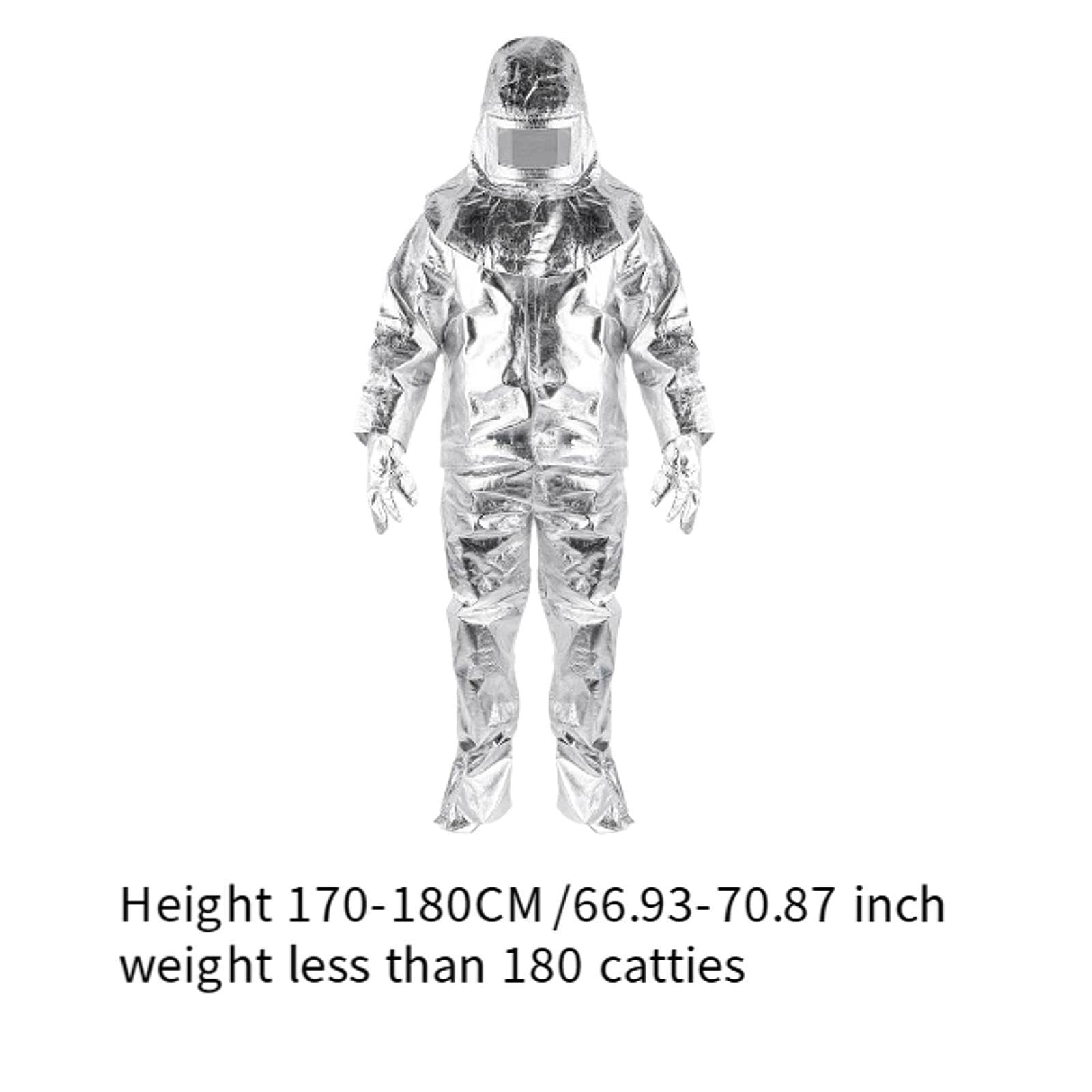 Amazon.co.jp: P Prettyia 耐火スーツ 熱防護スーツ シルバー作業服